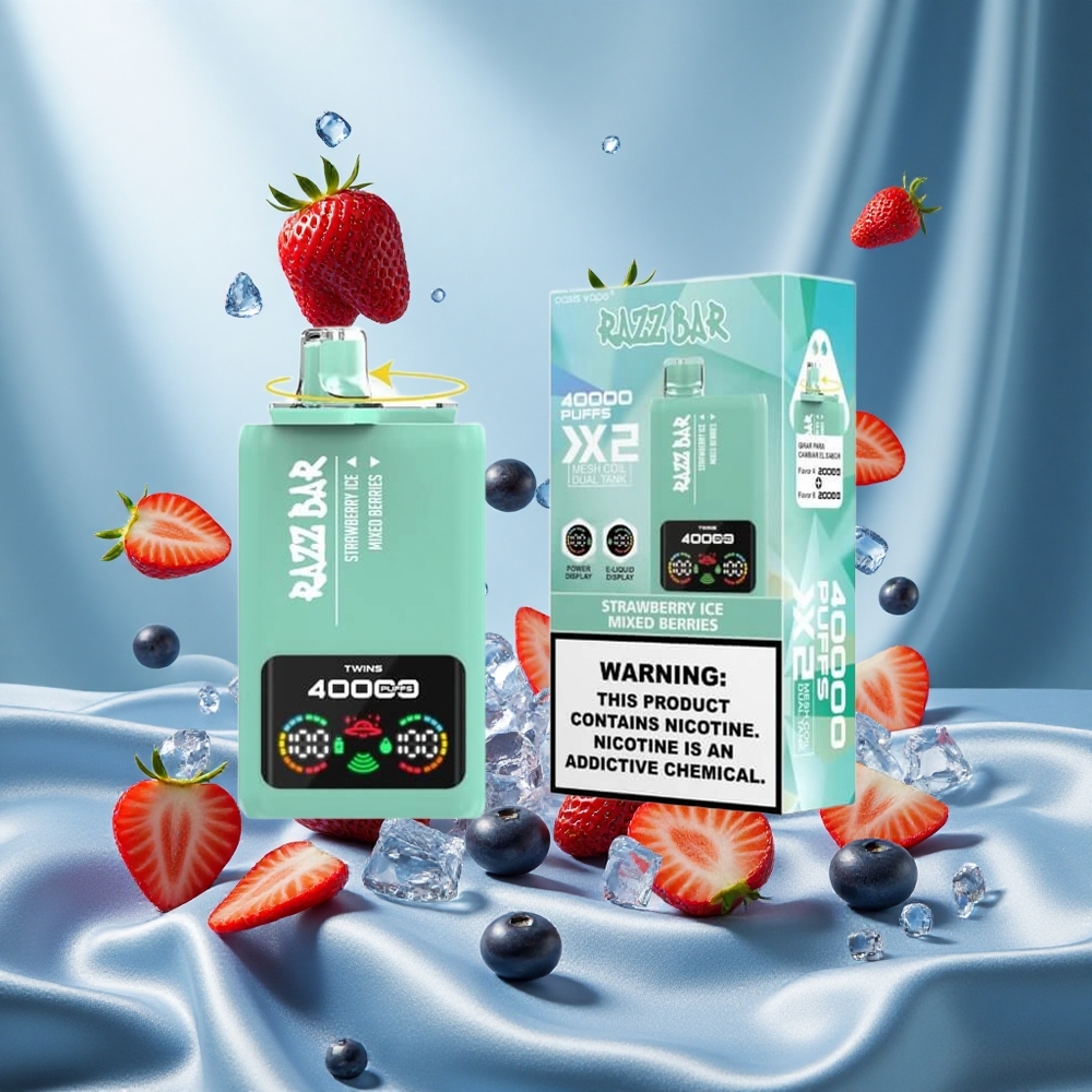 Razz Bar 40000 Puffs Schermo Potenza Fragola Ghiaccio_Bacche Miste