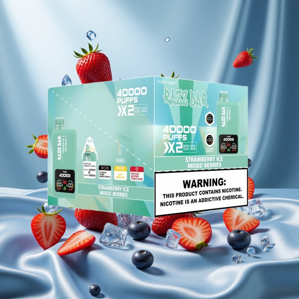 Razz Bar 40000 Puffs Schermo Potenza Fragola Ghiaccio_Bacche Miste