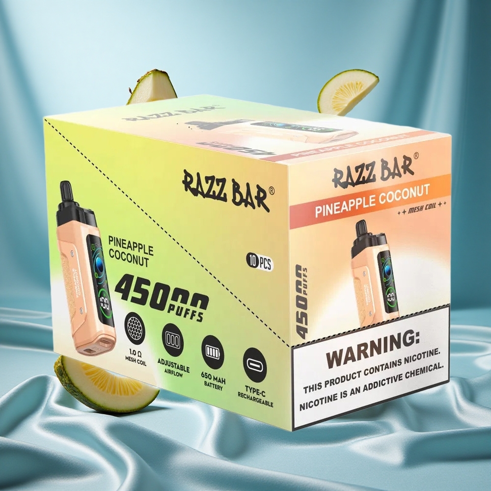 Razz Bar 45000 Puffs Ananas Cocco Bobina Mesh 1.0 Ohm