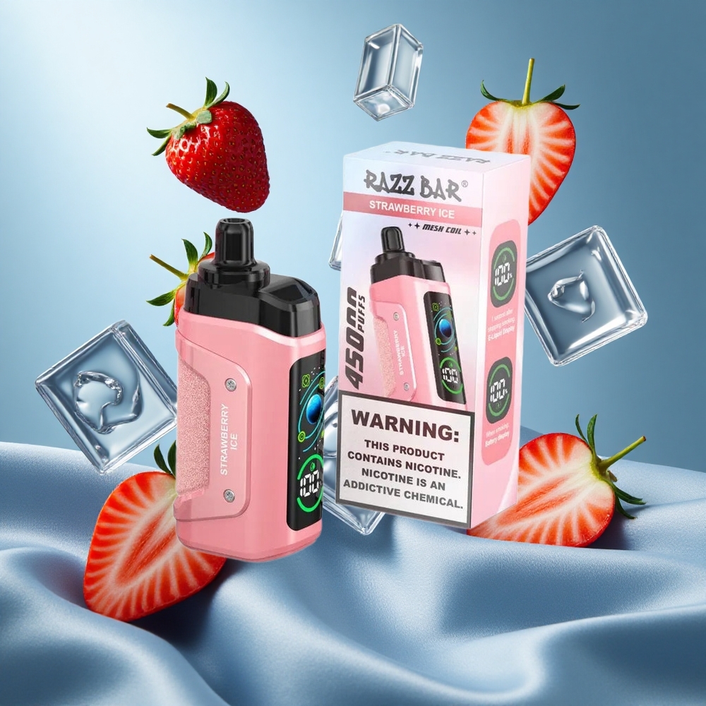 Razz Bar 45000 Puffs Fragola Ghiaccio Bobina Mesh 1.0 Ohm
