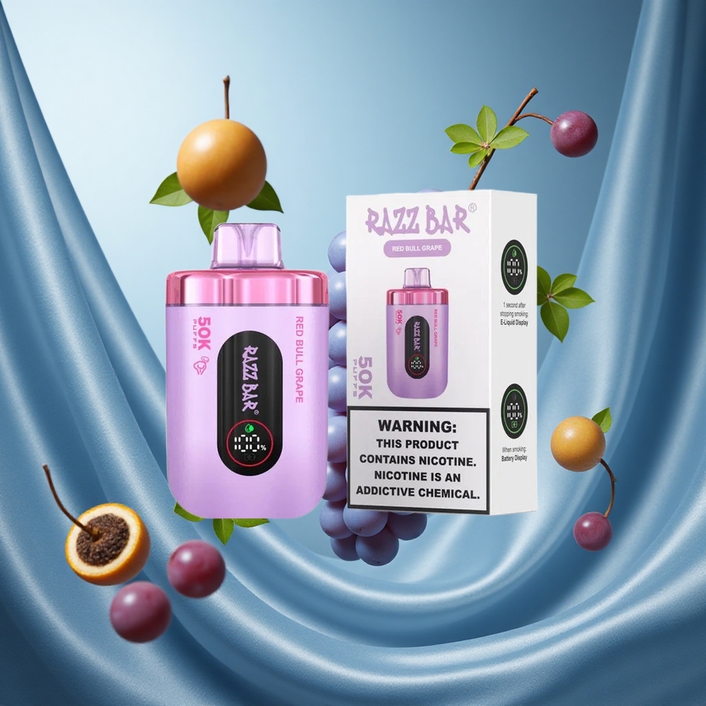 Razz Bar 50K Puffs 1.0 Ohm Red Bull Uva Ricaricabile