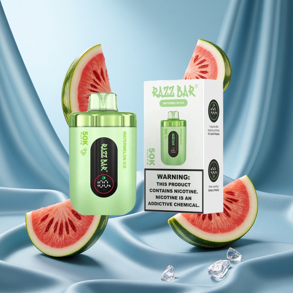 Razz Bar 50K Puffs Bobina Mesh 1.0 Ohm Ghiaccio Anguria Sigaretta elettronica usa e getta