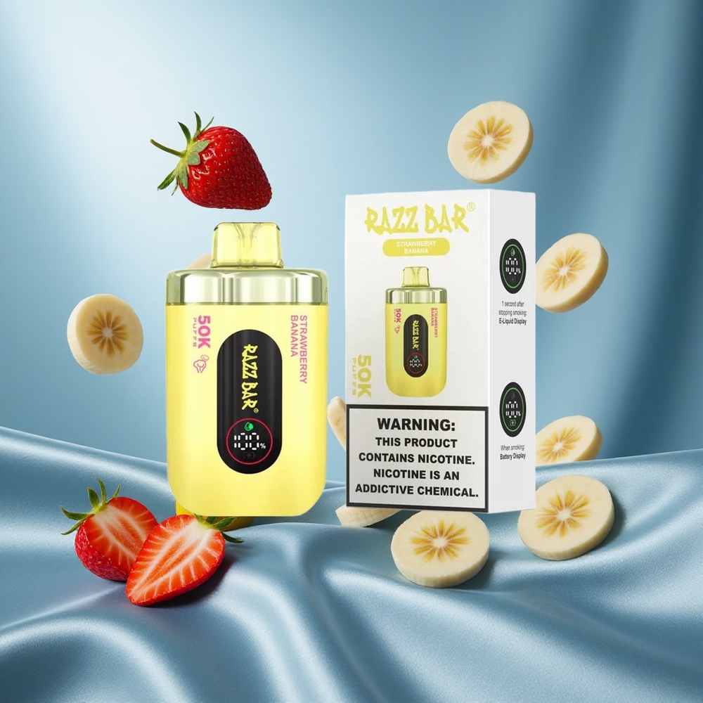 Razz Bar 50K Puffs Fragola Banana Ricaricabile 1.0 Ohm Mesh