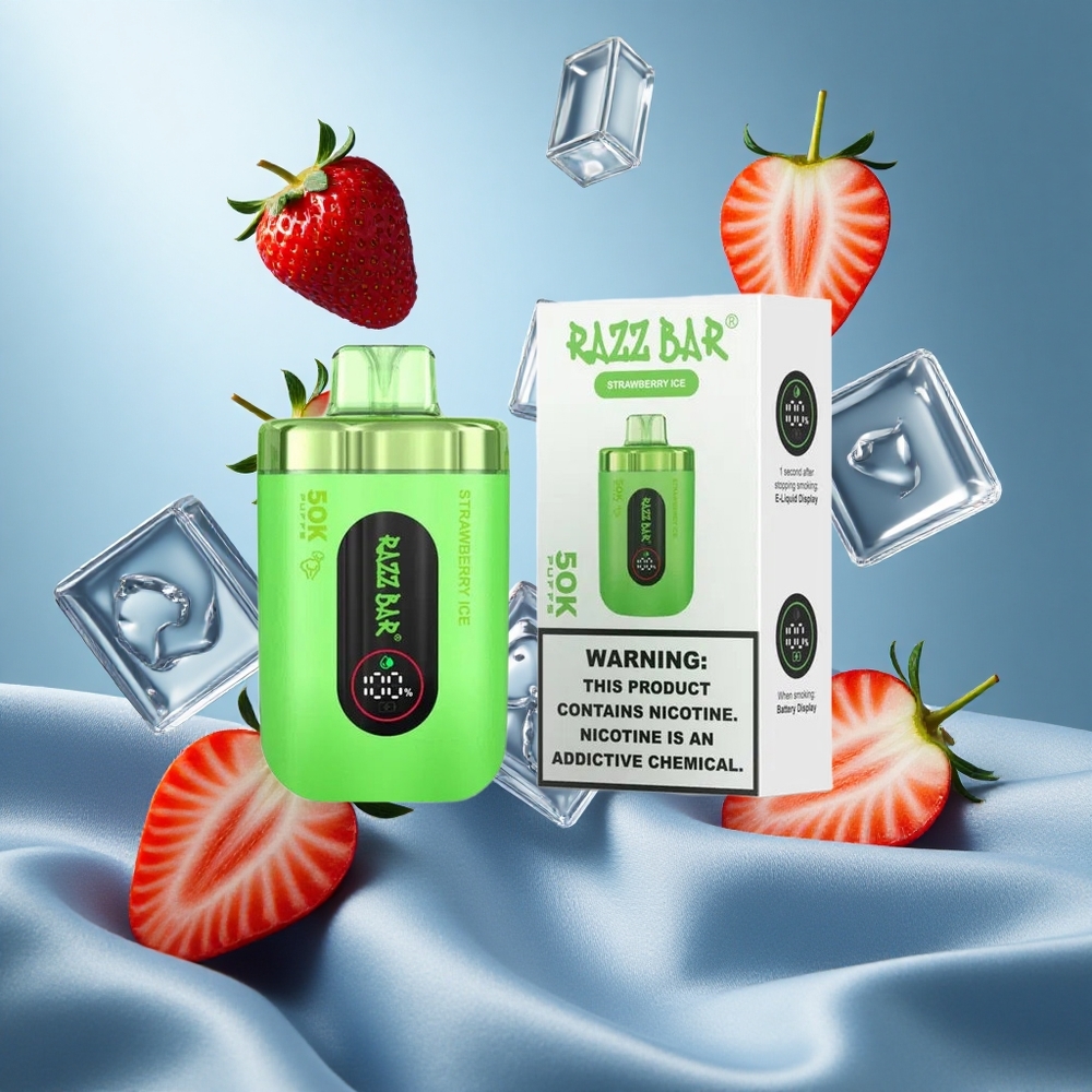 Razz Bar 50K Puffs Fragola Ghiaccio Batteria Ricaricabile