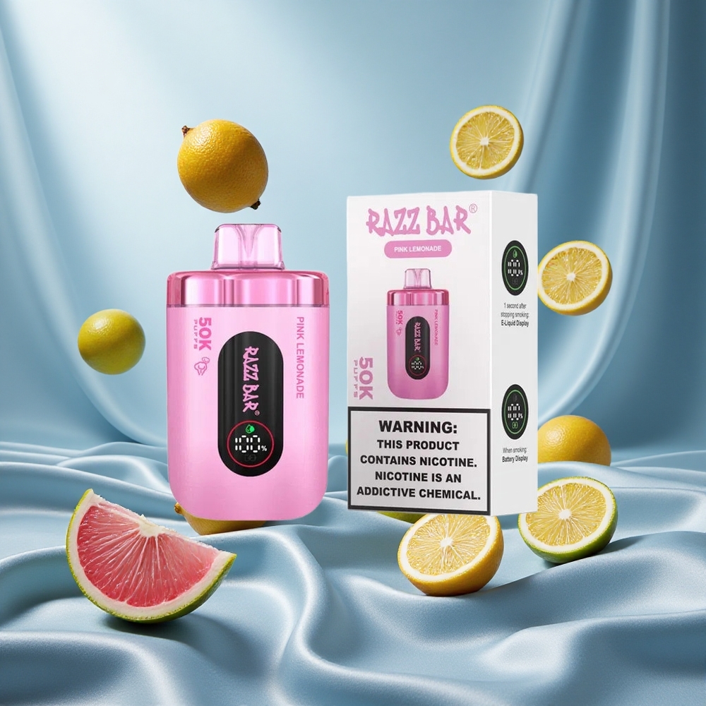 Razz Bar 50K Puffs Limonata Rosa 1.0 Ohm Mesh Ricaricabile