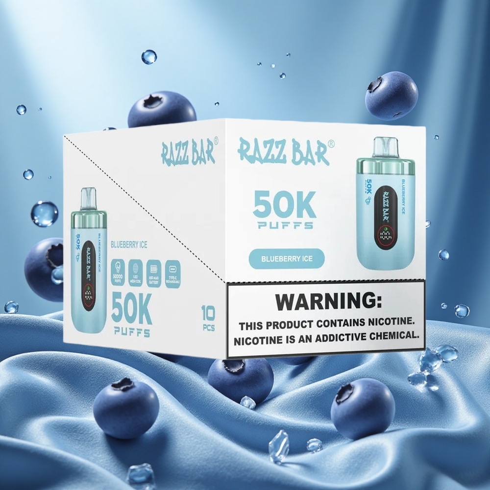 Razz Bar 50K Puffs Mirtillo Ghiaccio Bobina Mesh Ricaricabile