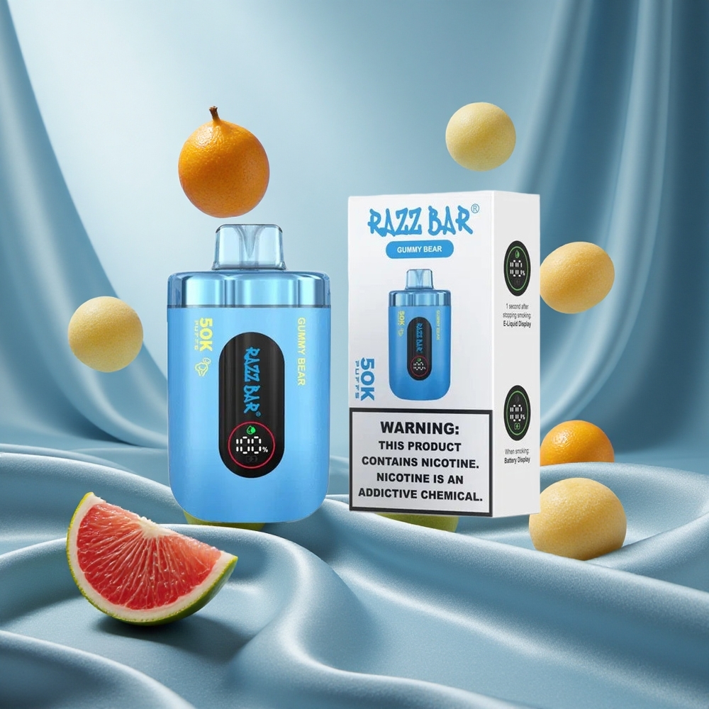 Razz Bar 50K Puffs Orsetto Gommoso Ricaricabile Tipo-C 1.0 Ohm Mesh