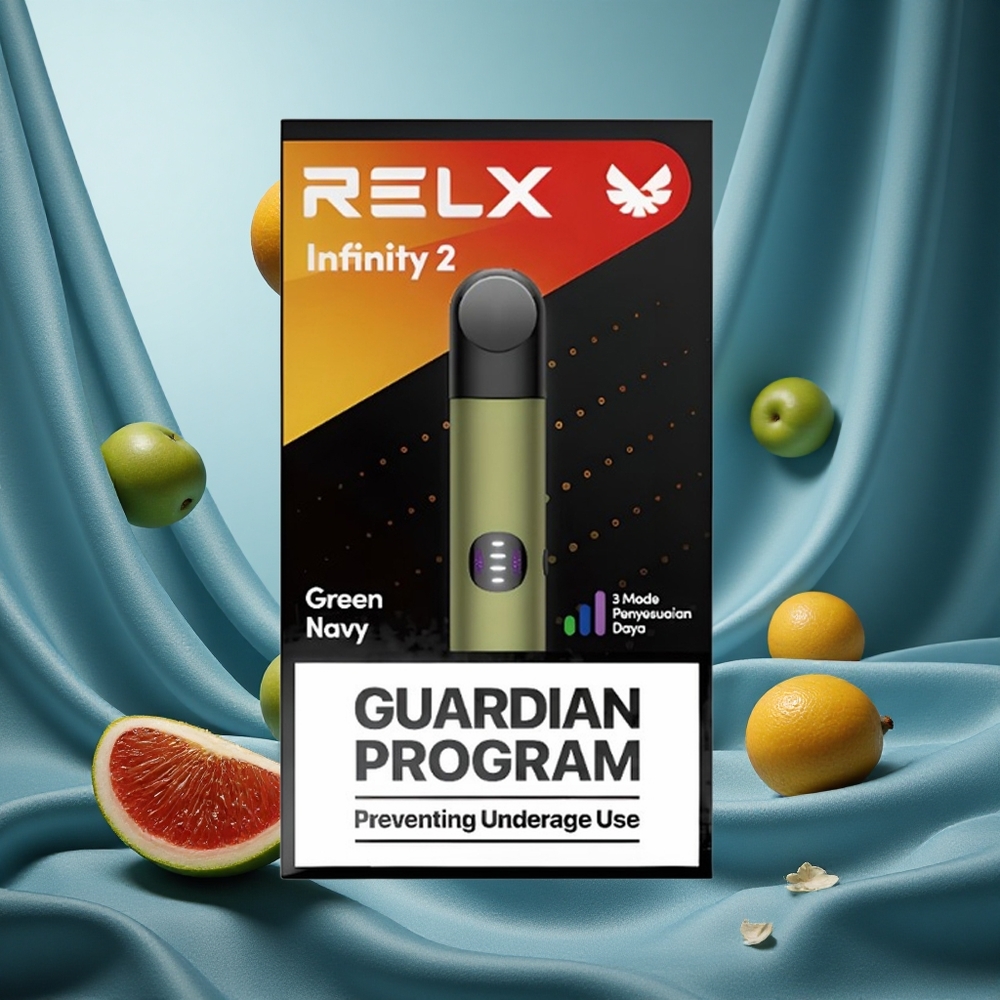 RELX Infinity 2 600-650 Puffs Verdeblu Metallo Lucido