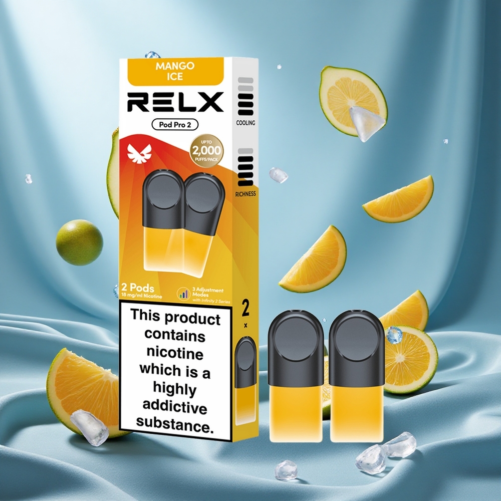 RELX Pod Pro 2 600 Puffs 1,8% Nicotina Ghiaccio Mango