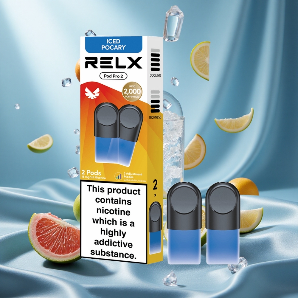 RELX Pod Pro 2 600 Puffs Bevanda-Ghiacciata Pocary 1.8% Nicotina