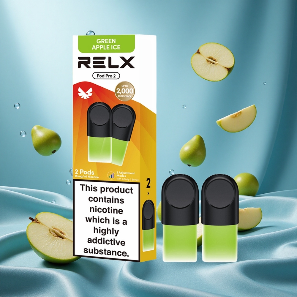 RELX Pod Pro 2 600 Puffs Mela Verde Ghiaccio 1.8% Nicotina
